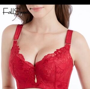FallSweet Push Up Lace Bras for Women Sexy Plus Size Brassiere Comfort Underwear
